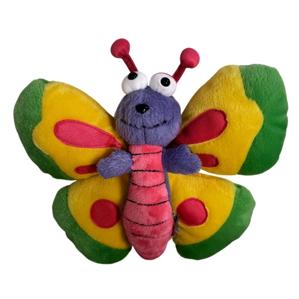 Unipak Butterfly Plush Toy Stuffed Animal Purple Pink Yellow Green Spring Insect